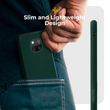 Załaduj obraz do przeglądarki galerii, Moozy Minimalist Series Silicone Case for Huawei Mate 20 Pro, Midnight Green - Matte Finish Lightweight Mobile Phone Case Slim Soft Protective TPU Cover with Matte Surface
