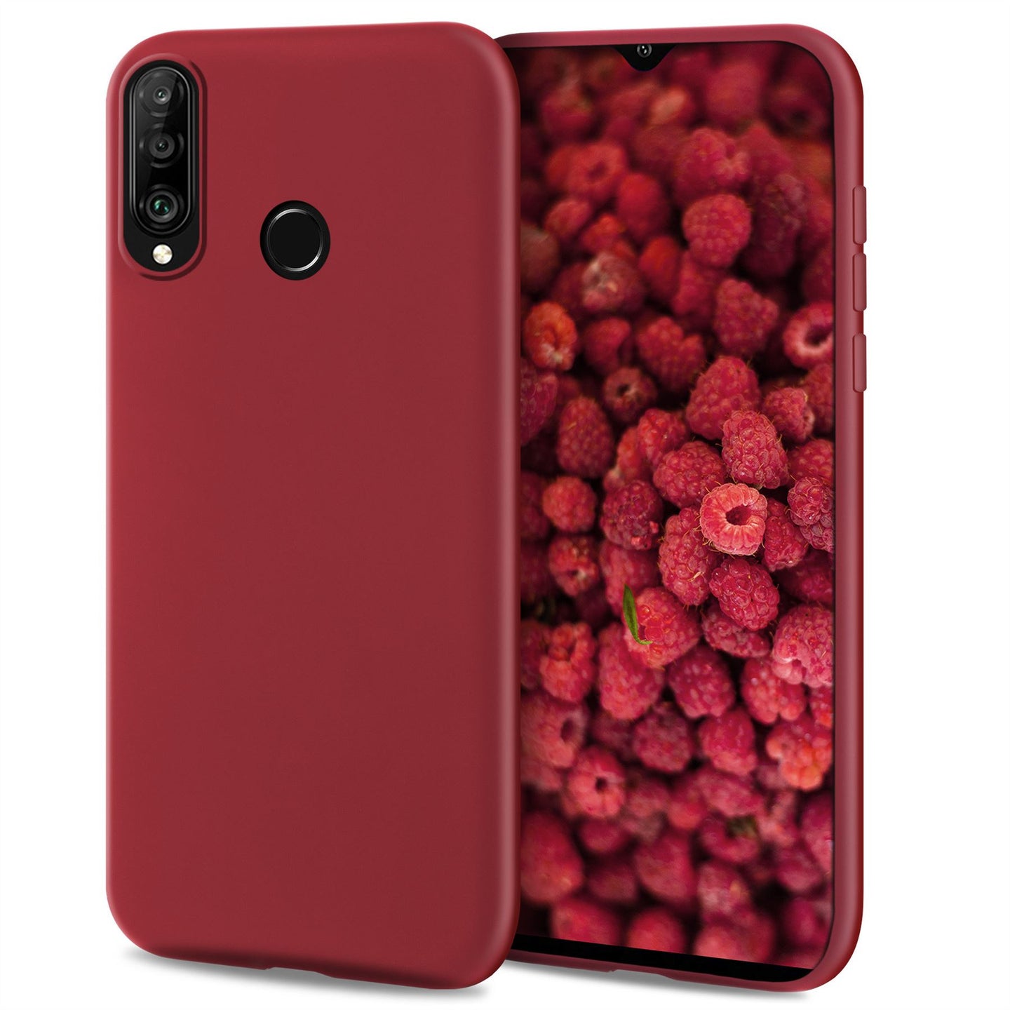 Moozy Lifestyle. Designed for Huawei P30 Lite Case, Vintage Pink - Liquid Silicone Cover with Matte Finish and Soft Microfiber Lining