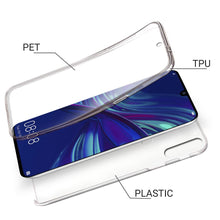 Charger l&#39;image dans la galerie, Moozy 360 Degree Case for Huawei P Smart Plus 2019, Honor 20 Lite - Transparent Full body Slim Cover - Hard PC Back and Soft TPU Silicone Front
