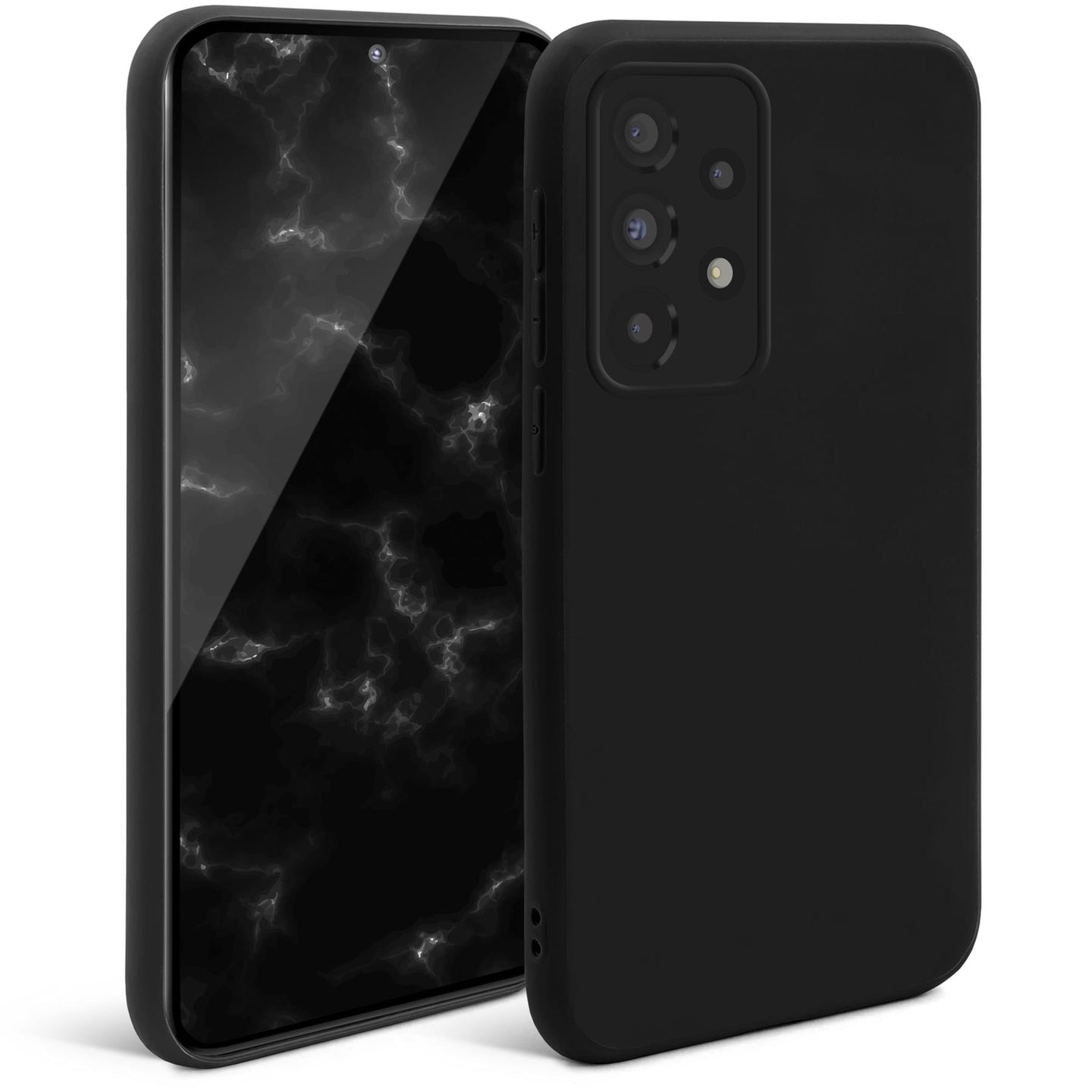 Moozy Minimalist Series Silicone Case for Samsung A53 5G, Black - Matte Finish Lightweight Mobile Phone Case Slim Soft Protective TPU Cover with Matte Surface