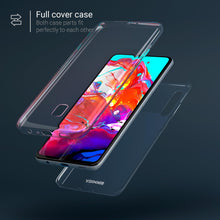 Afbeelding in Gallery-weergave laden, Moozy 360 Degree Case for Samsung A70 - Full body Front and Back Slim Clear Transparent TPU Silicone Gel Cover
