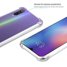 Charger l&#39;image dans la galerie, Moozy Shock Proof Silicone Case for Xiaomi Mi 9 SE - Transparent Crystal Clear Phone Case Soft TPU Cover

