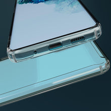 Cargar imagen en el visor de la galería, Moozy Xframe Shockproof Case for Samsung S20 - Transparent Rim Case, Double Colour Clear Hybrid Cover with Shock Absorbing TPU Rim
