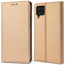 Load image into Gallery viewer, Moozy Case Flip Cover for Samsung A22 4G, Gold - Smart Magnetic Flip Case Flip Folio Wallet Case with Card Holder and Stand, Credit Card Slots, Kickstand Function
