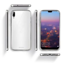 Cargar imagen en el visor de la galería, Moozy 360 Degree Case for Huawei P20 - Full body Front and Back Slim Clear Transparent TPU Silicone Gel Cover
