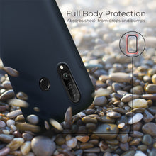 Charger l&#39;image dans la galerie, Moozy Lifestyle. Designed for Huawei P30 Lite Case, Midnight Blue - Liquid Silicone Cover with Matte Finish and Soft Microfiber Lining
