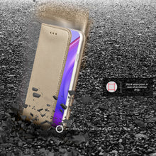 Carica l&#39;immagine nel visualizzatore di Gallery, Moozy Case Flip Cover for Xiaomi Mi 10T 5G and Mi 10T Pro 5G, Gold - Smart Magnetic Flip Case with Card Holder and Stand
