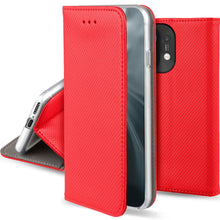 Załaduj obraz do przeglądarki galerii, Moozy Case Flip Cover for Xiaomi Mi 11, Red - Smart Magnetic Flip Case Flip Folio Wallet Case with Card Holder and Stand, Credit Card Slots10,99
