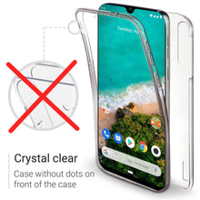 Charger l&#39;image dans la galerie, Moozy 360 Degree Case for Xiaomi Mi A3 - Transparent Full body Slim Cover - Hard PC Back and Soft TPU Silicone Front
