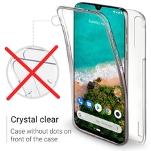 Carica l&#39;immagine nel visualizzatore di Gallery, Moozy 360 Degree Case for Xiaomi Mi A3 - Transparent Full body Slim Cover - Hard PC Back and Soft TPU Silicone Front
