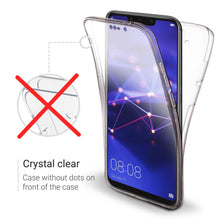 Charger l&#39;image dans la galerie, Moozy 360 Degree Case for Huawei Mate 20 Lite - Full body Front and Back Slim Clear Transparent TPU Silicone Gel Cover

