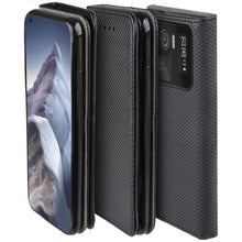 Load image into Gallery viewer, Moozy Case Flip Cover for Xiaomi Mi 11 Ultra, Black - Smart Magnetic Flip Case Flip Folio Wallet Case with Card Holder and Stand, Credit Card Slots
