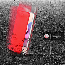 Cargar imagen en el visor de la galería, Moozy Case Flip Cover for Xiaomi Redmi Note 10 and Redmi Note 10S, Red - Smart Magnetic Flip Case Flip Folio Wallet Case
