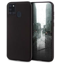 Załaduj obraz do przeglądarki galerii, Moozy Minimalist Series Silicone Case for Samsung A21s, Black - Matte Finish Slim Soft TPU Cover
