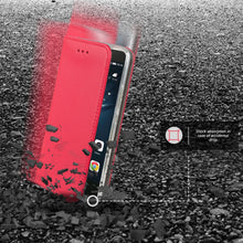 Załaduj obraz do przeglądarki galerii, Moozy Case Flip Cover for Huawei P9 Lite, Red - Smart Magnetic Flip Case with Card Holder and Stand
