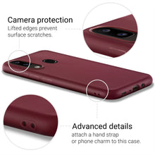 Załaduj obraz do przeglądarki galerii, Moozy Minimalist Series Silicone Case for Samsung A20e, Wine Red - Matte Finish Slim Soft TPU Cover
