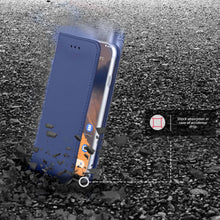 Załaduj obraz do przeglądarki galerii, Moozy Case Flip Cover for Nokia 2.3, Dark Blue - Smart Magnetic Flip Case with Card Holder and Stand
