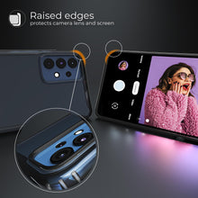 Załaduj obraz do przeglądarki galerii, Moozy Xframe Shockproof Case for Samsung A32 5G - Transparent Rim Case, Double Colour Clear Hybrid Cover with Shock Absorbing TPU Rim
