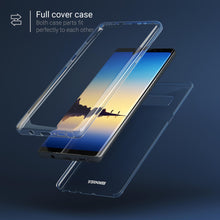 Carica l&#39;immagine nel visualizzatore di Gallery, Moozy 360 Degree Case for Samsung Note 8 - Full body Front and Back Slim Clear Transparent TPU Silicone Gel Cover
