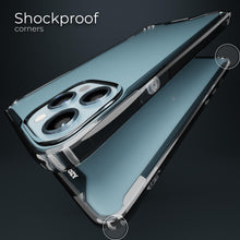 Załaduj obraz do przeglądarki galerii, Moozy Xframe Shockproof Case for iPhone 13 Pro Max - Black Rim Transparent Case, Double Colour Clear Hybrid Cover with Shock Absorbing TPU Rim
