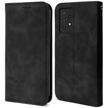 Load image into Gallery viewer, Moozy Marble Black Flip Case for Samsung A52s 5G and Samsung A52 - Flip Cover Magnetic Flip Folio Retro Wallet Case with Card Holder and Stand, Credit Card Slots, Kickstand Function
