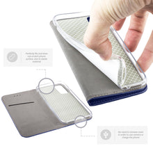 Charger l&#39;image dans la galerie, Moozy Case Flip Cover for Samsung A52, Samsung A52 5G, Dark Blue - Smart Magnetic Flip Case Flip Folio Wallet Case
