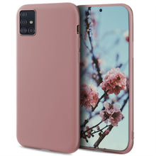 Load image into Gallery viewer, Moozy Minimalist Series Silicone Case for Samsung A51, Rose Beige - Matte Finish Slim Soft TPU Cover
