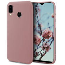 Afbeelding in Gallery-weergave laden, Moozy Minimalist Series Silicone Case for Samsung A40, Rose Beige - Matte Finish Slim Soft TPU Cover
