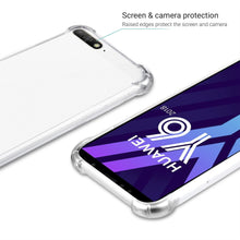 Carica l&#39;immagine nel visualizzatore di Gallery, Moozy Shock Proof Silicone Case for Huawei Y6 2018 - Transparent Crystal Clear Phone Case Soft TPU Cover
