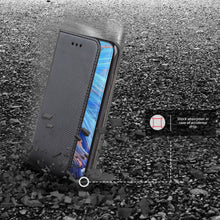 Załaduj obraz do przeglądarki galerii, Moozy Case Flip Cover for Oppo Find X2 Neo, Black - Smart Magnetic Flip Case with Card Holder and Stand
