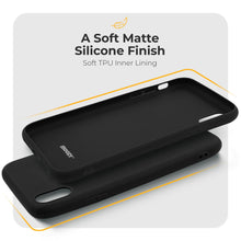Ladda upp bild till gallerivisning, Moozy Minimalist Series Silicone Case for iPhone XR, Black - Matte Finish Slim Soft TPU Cover
