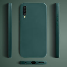 Lade das Bild in den Galerie-Viewer, Moozy Lifestyle. Silicone Case for Samsung A50, Dark Green - Liquid Silicone Lightweight Cover with Matte Finish and Soft Microfiber Lining, Premium Silicone Case
