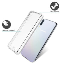 Carica l&#39;immagine nel visualizzatore di Gallery, Moozy Shock Proof Silicone Case for Samsung A50 - Transparent Crystal Clear Phone Case Soft TPU Cover
