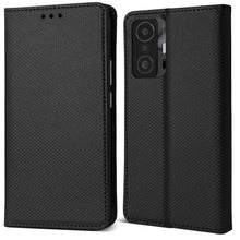 Ladda upp bild till gallerivisning, Moozy Case Flip Cover for Xiaomi 11T and Xiaomi 11T Pro, Black - Smart Magnetic Flip Case Flip Folio Wallet Case with Card Holder and Stand, Credit Card Slots, Kickstand Function
