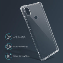 Afbeelding in Gallery-weergave laden, Moozy Shock Proof Silicone Case for Huawei Y6 2019 - Transparent Crystal Clear Phone Case Soft TPU Cover
