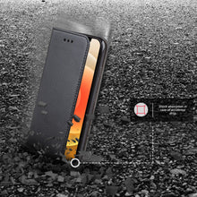 Załaduj obraz do przeglądarki galerii, Moozy Case Flip Cover for iPhone 12 Pro Max, Black - Smart Magnetic Flip Case with Card Holder and Stand
