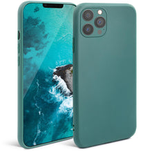 Afbeelding in Gallery-weergave laden, Moozy Minimalist Series Silicone Case for iPhone 13 Pro, Blue Grey - Matte Finish Lightweight Mobile Phone Case Slim Soft Protective
