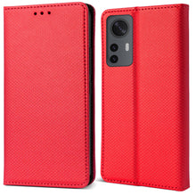 Ladda upp bild till gallerivisning, Moozy Case Flip Cover for Xiaomi 12 and Xiaomi 12X, Red - Smart Magnetic Flip Case Flip Folio Wallet Case with Card Holder and Stand, Credit Card Slots, Kickstand Function

