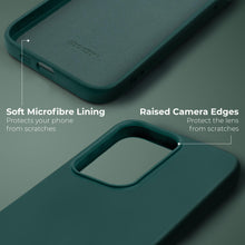 Lade das Bild in den Galerie-Viewer, Moozy Lifestyle. Silicone Case for Samsung S22 Ultra, Dark Green - Liquid Silicone Lightweight Cover with Matte Finish and Soft Microfiber Lining, Premium Silicone Case
