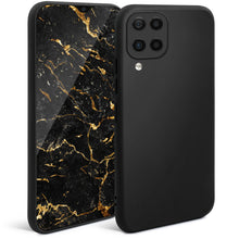Załaduj obraz do przeglądarki galerii, Moozy Minimalist Series Silicone Case for Samsung A12, Black - Matte Finish Lightweight Mobile Phone Case Slim Soft Protective

