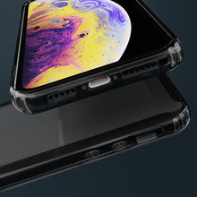 Cargar imagen en el visor de la galería, Moozy Xframe Shockproof Case for iPhone X / iPhone XS - Black Rim Transparent Case, Double Colour Clear Hybrid Cover with Shock Absorbing TPU Rim
