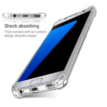 Ladda upp bild till gallerivisning, Moozy Shock Proof Silicone Case for Samsung S7 - Transparent Crystal Clear Phone Case Soft TPU Cover
