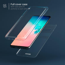 Cargar imagen en el visor de la galería, Moozy 360 Degree Case for Samsung S10 - Full body Front and Back Slim Clear Transparent TPU Silicone Gel Cover
