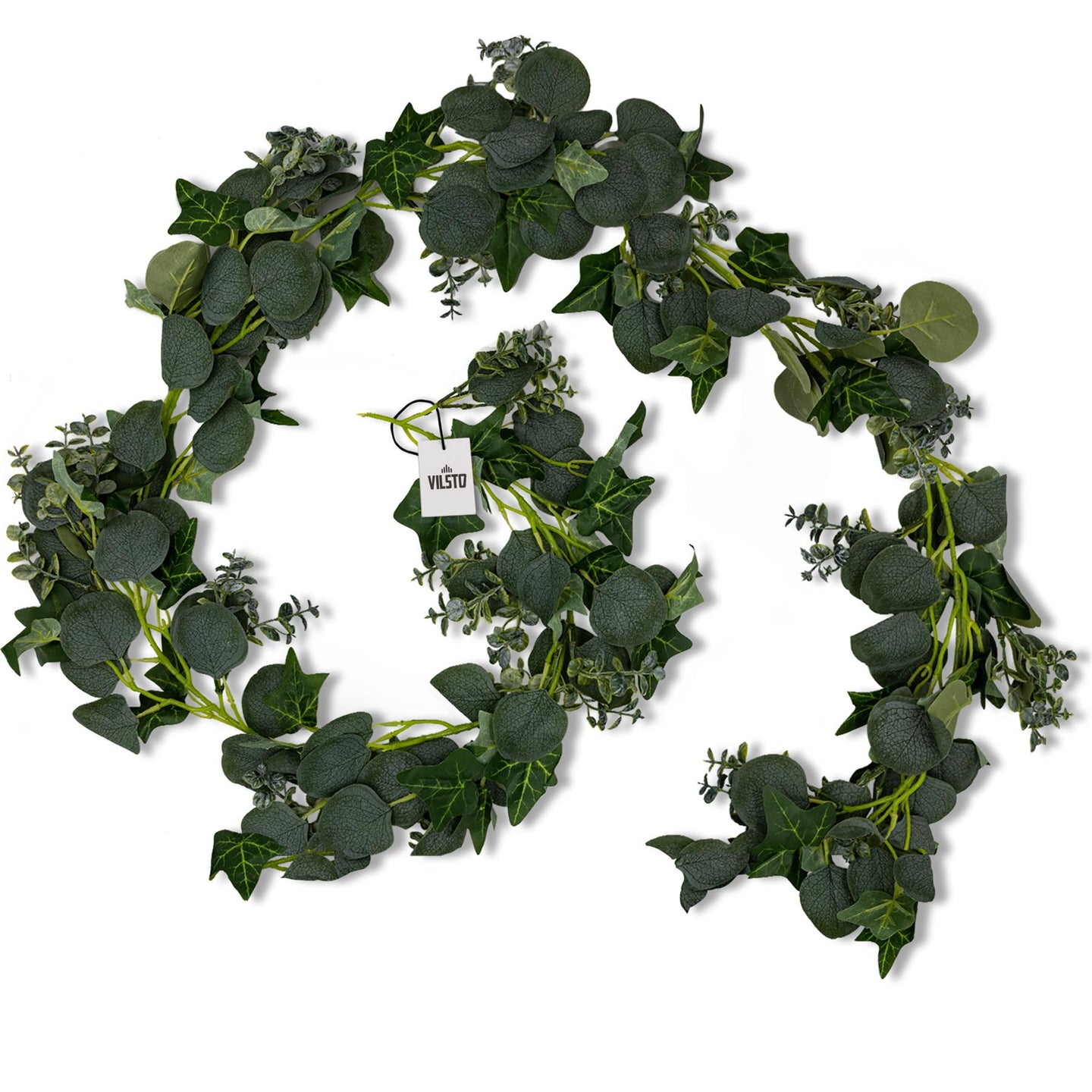 VILSTO Artificial Ivy Eucalyptus Plant Garland, artificial leaves, decorative artificial flora, artificial hanging plant, Greenery, Hanging Vine Plant