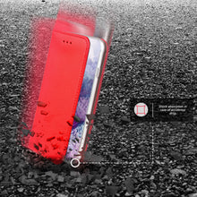 Załaduj obraz do przeglądarki galerii, Moozy Case Flip Cover for Samsung S20 Plus, Red - Smart Magnetic Flip Case with Card Holder and Stand
