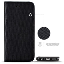 Załaduj obraz do przeglądarki galerii, Moozy Case Flip Cover for Xiaomi Redmi Note 8, Black - Smart Magnetic Flip Case with Card Holder and Stand
