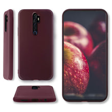 Afbeelding in Gallery-weergave laden, Moozy Minimalist Series Silicone Case for Oppo Reno2 Z, Wine Red - Matte Finish Slim Soft TPU Cover
