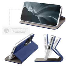 Cargar imagen en el visor de la galería, Moozy Case Flip Cover for Xiaomi Mi 11, Dark Blue - Smart Magnetic Flip Case Flip Folio Wallet Case with Card Holder and Stand, Credit Card Slots
