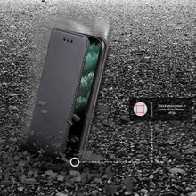 Cargar imagen en el visor de la galería, Moozy Case Flip Cover for iPhone 11 Pro Max, Black - Smart Magnetic Flip Case with Card Holder and Stand
