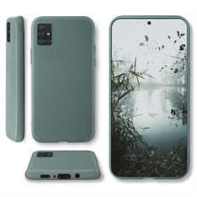 Cargar imagen en el visor de la galería, Moozy Minimalist Series Silicone Case for Samsung A71, Blue Grey - Matte Finish Slim Soft TPU Cover
